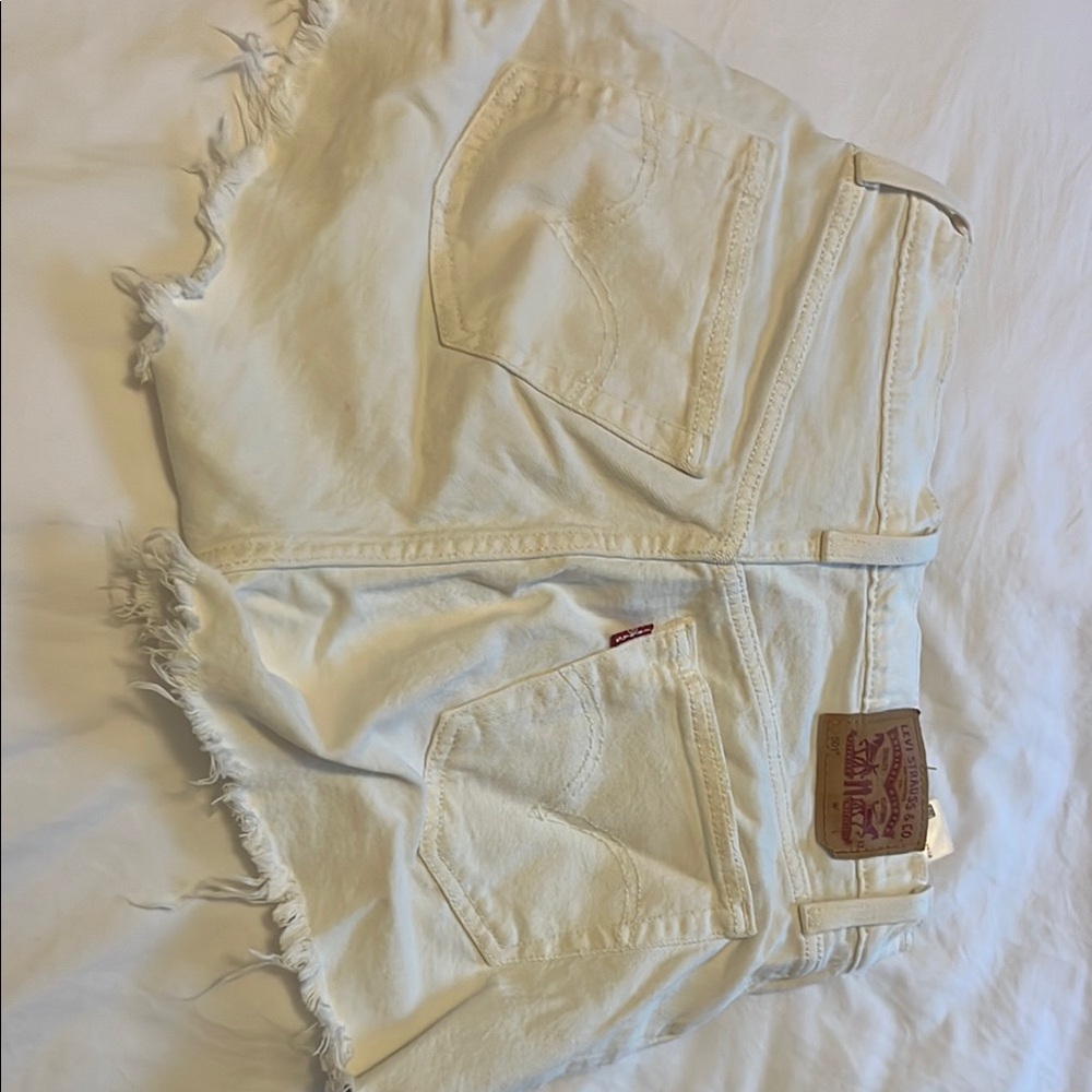 Levi's Women's White Jean Shorts